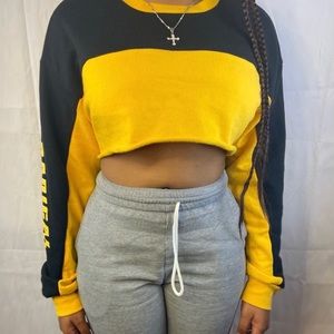 Black/Yellow Cropped Sweatshirt
